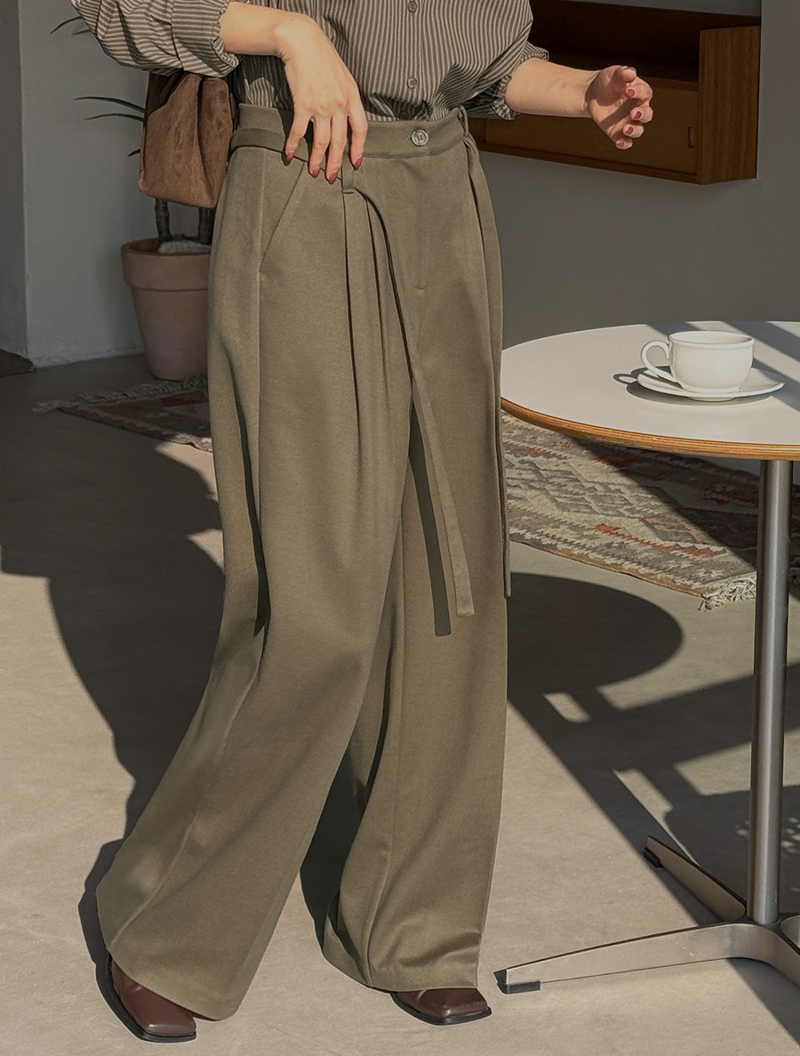 [EVELLET]ミューレント紐SET起毛ツータックワイドスレックス