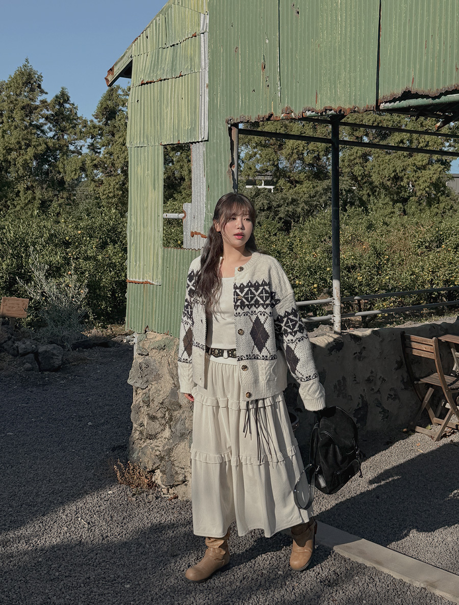 ニューヘンプコーデュロイフリルカンカンロングスカート