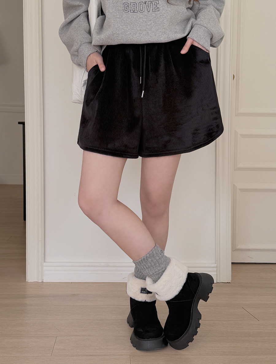 ルシヘン ゴルジ 起毛 ４分丈 ウエストバンドパンツ