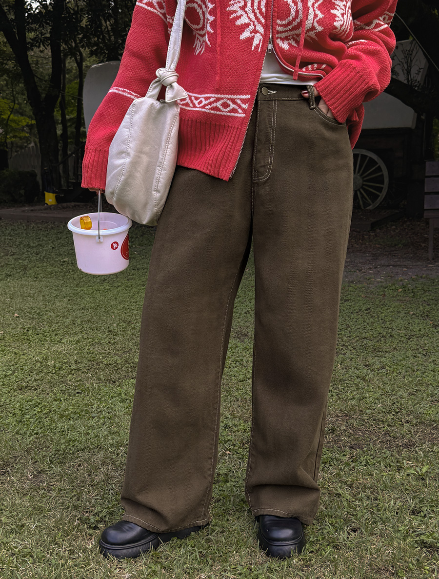 ヴィラノストレートロングコットンパンツ