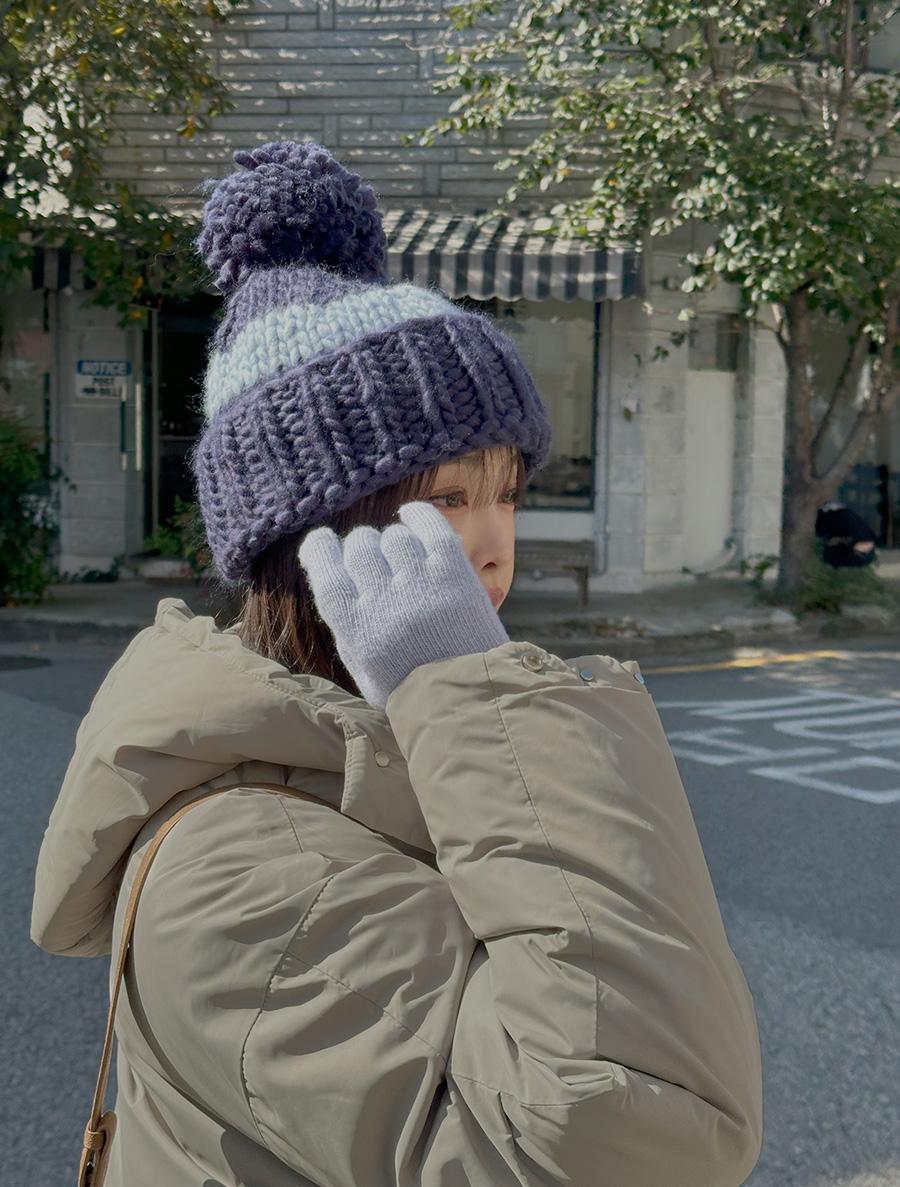 ユートアウール配色滴 ニットビーニー