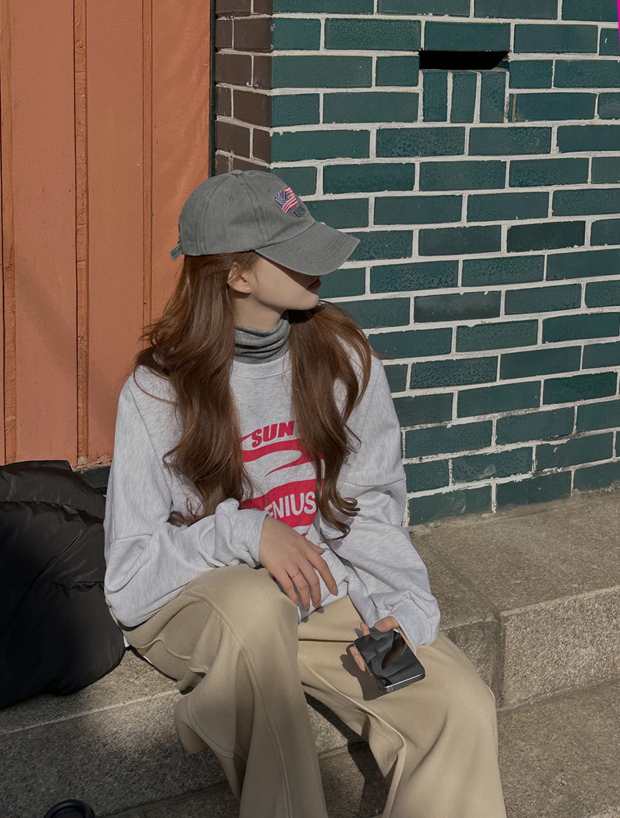 ベデュエ起毛 プリンティング トゥームカットソー