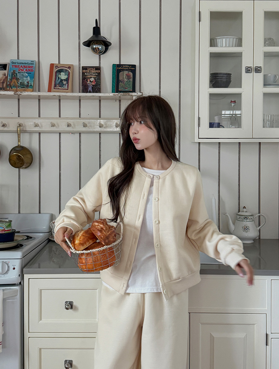 プロア起毛ボタンカーディガン