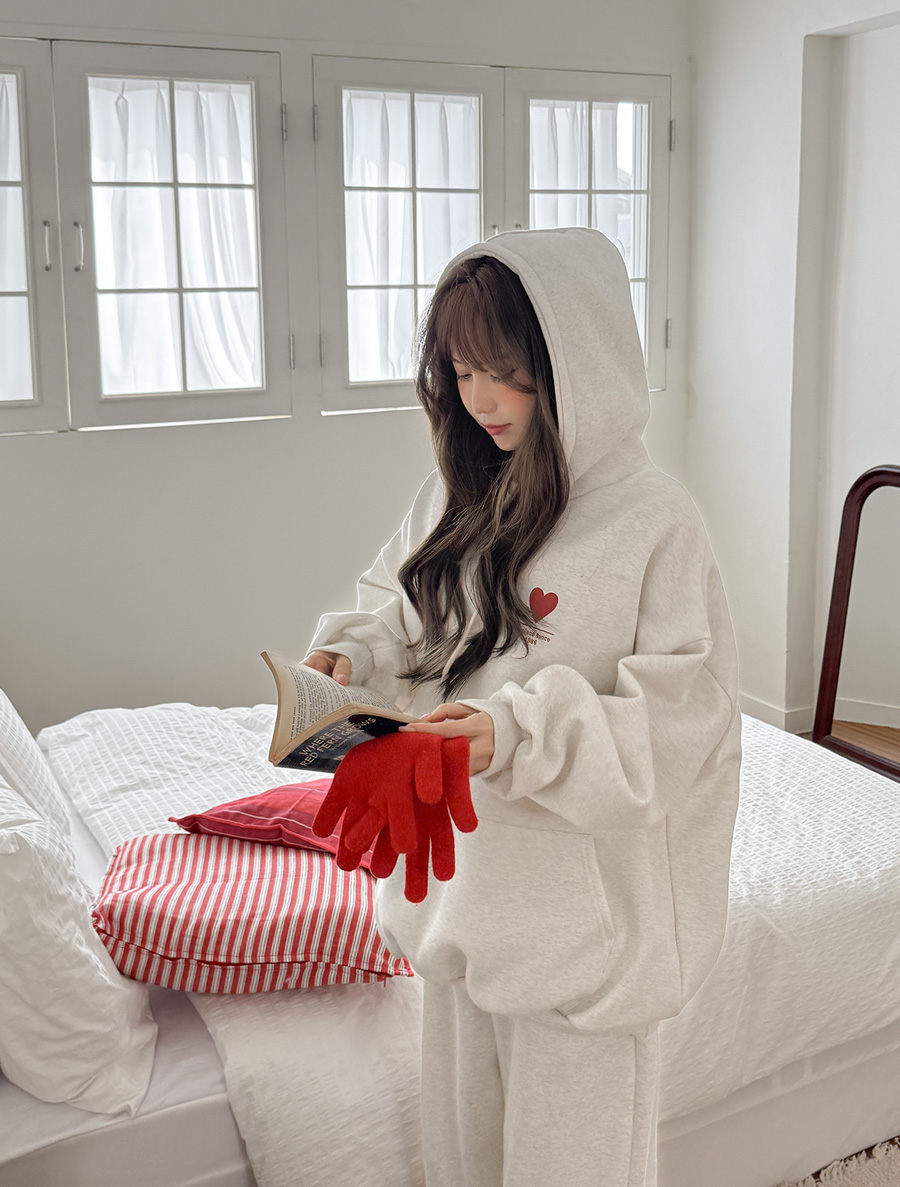 プゼンビュー 起毛 プリンティング フード カットソー