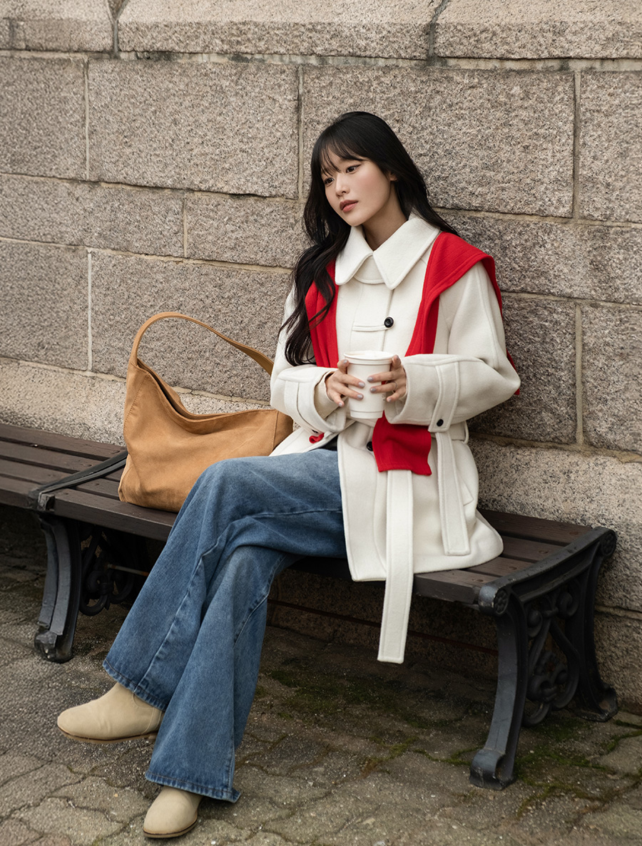 [EVELLET]ノヴゼンウールキルティングハーフコート