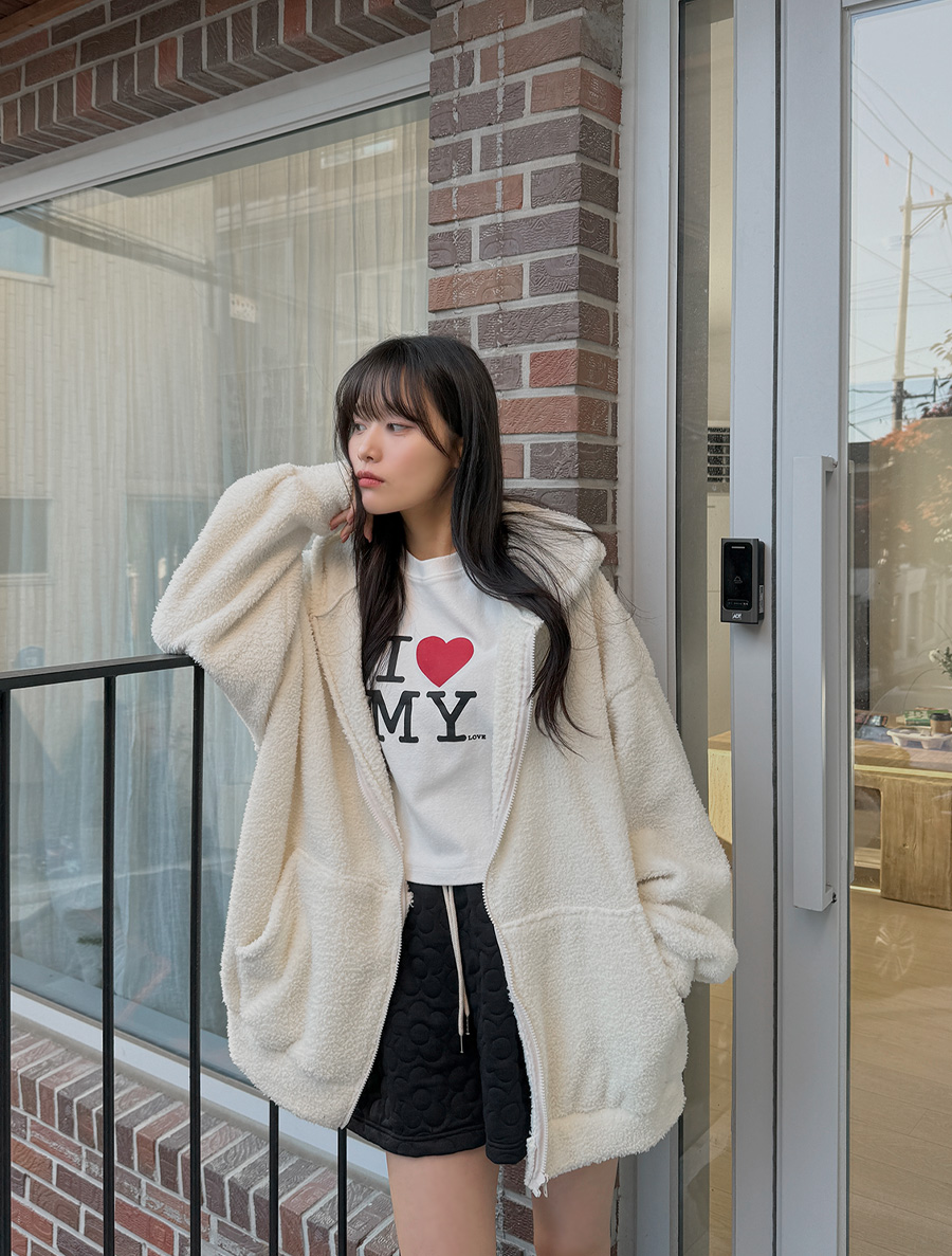 トポレンボアタルフードジップアップ