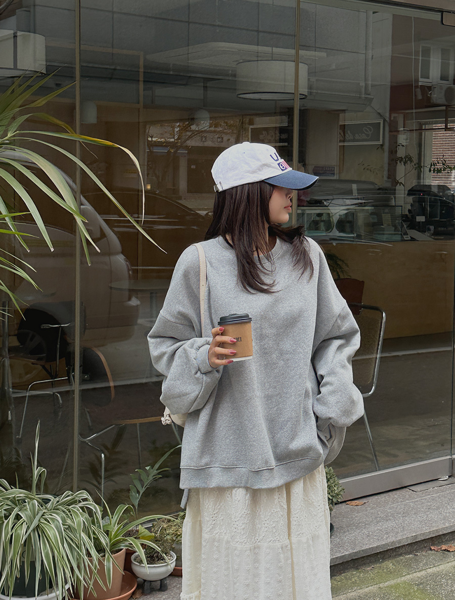 ハービューに起毛アンバランスカットソー