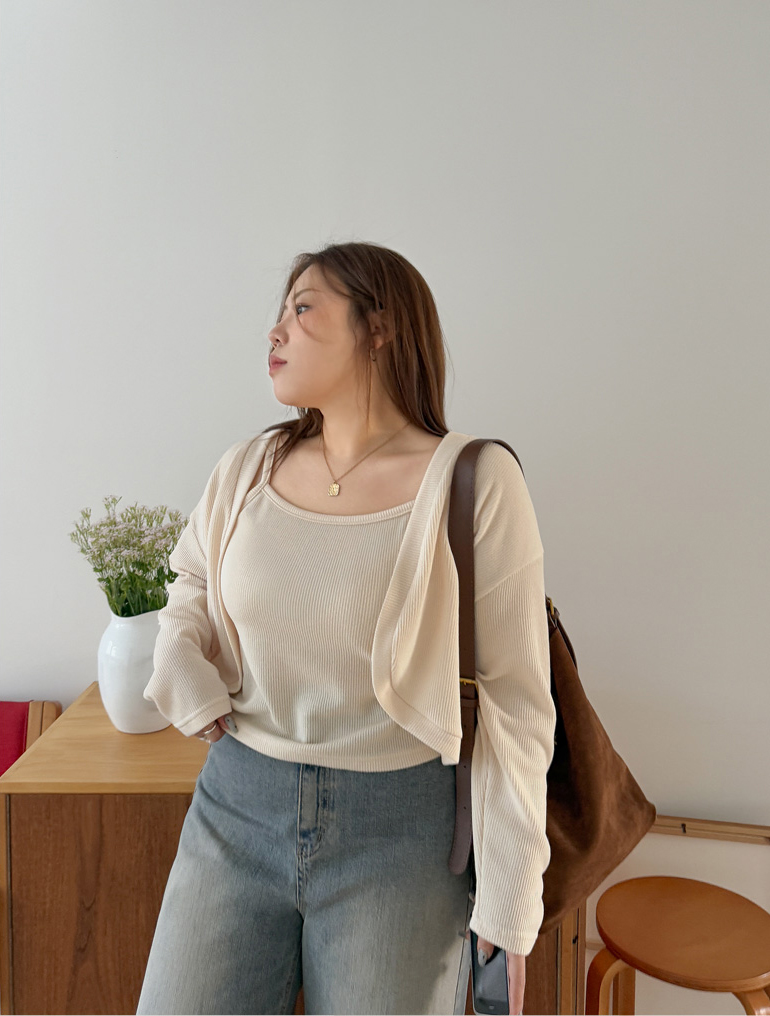 [EVELLET]ベリーブスリブリスカーディガンSET