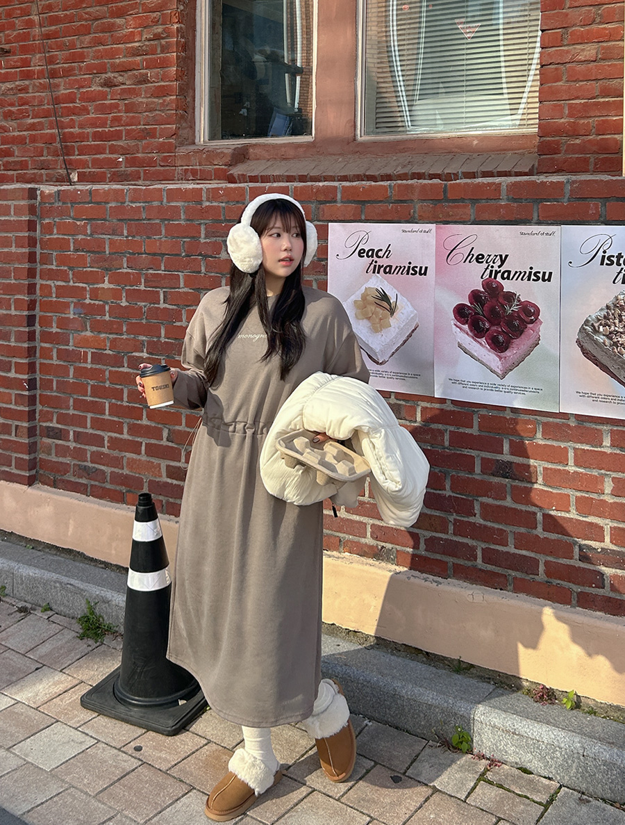 [EVELLET]モノテレタリングストリングロングワンピース