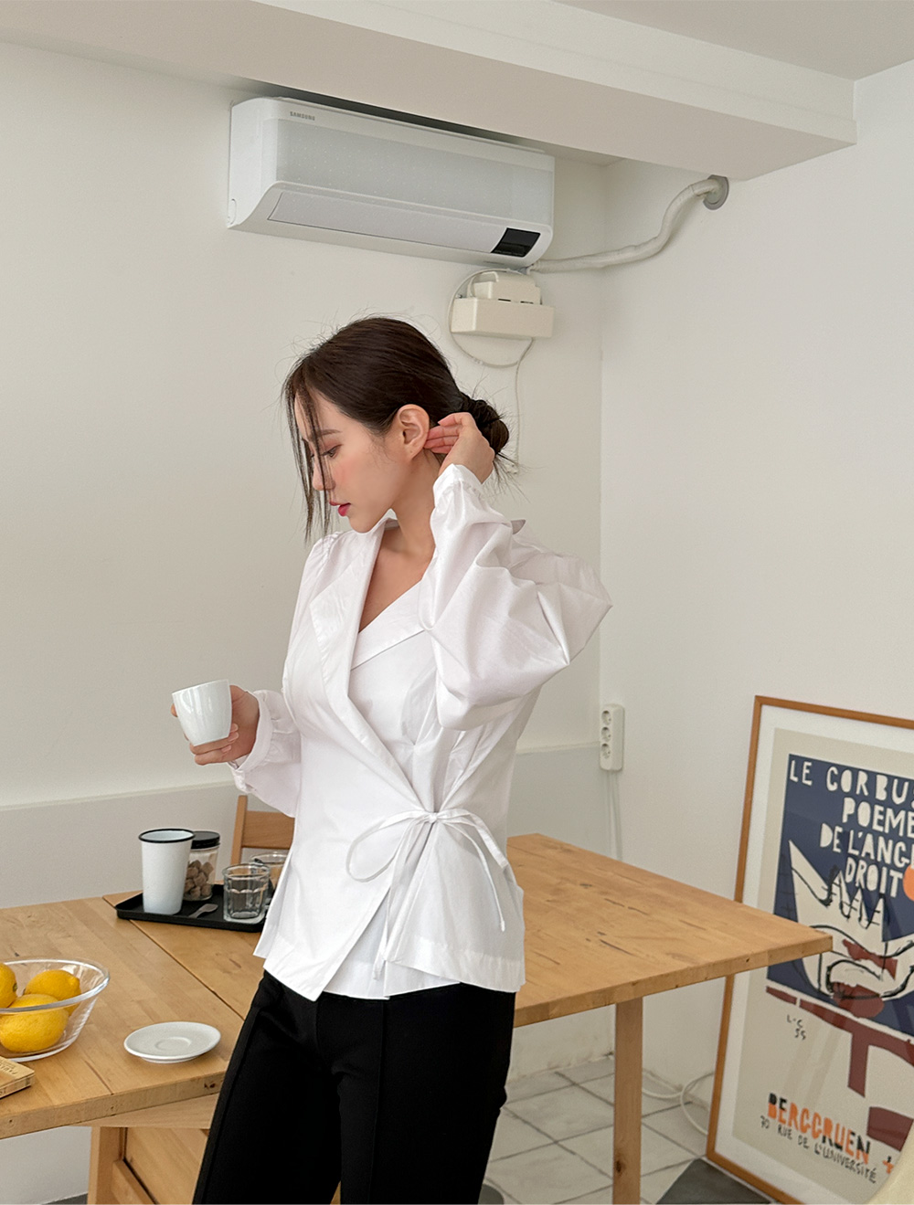 [EVELLET]トゥエブンコットンラップブラウス