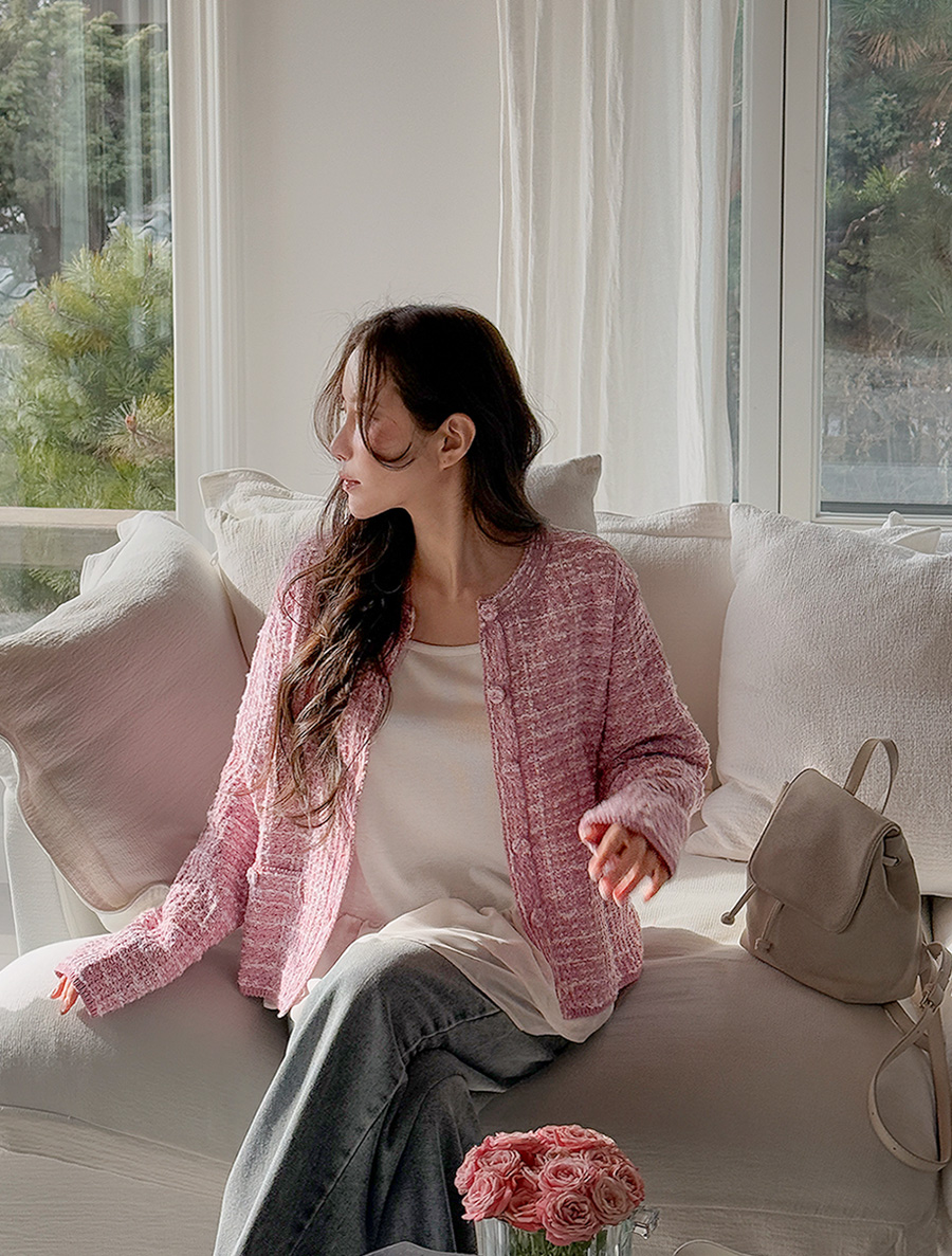 [EVELLET]シルデンツイードニットジャケット