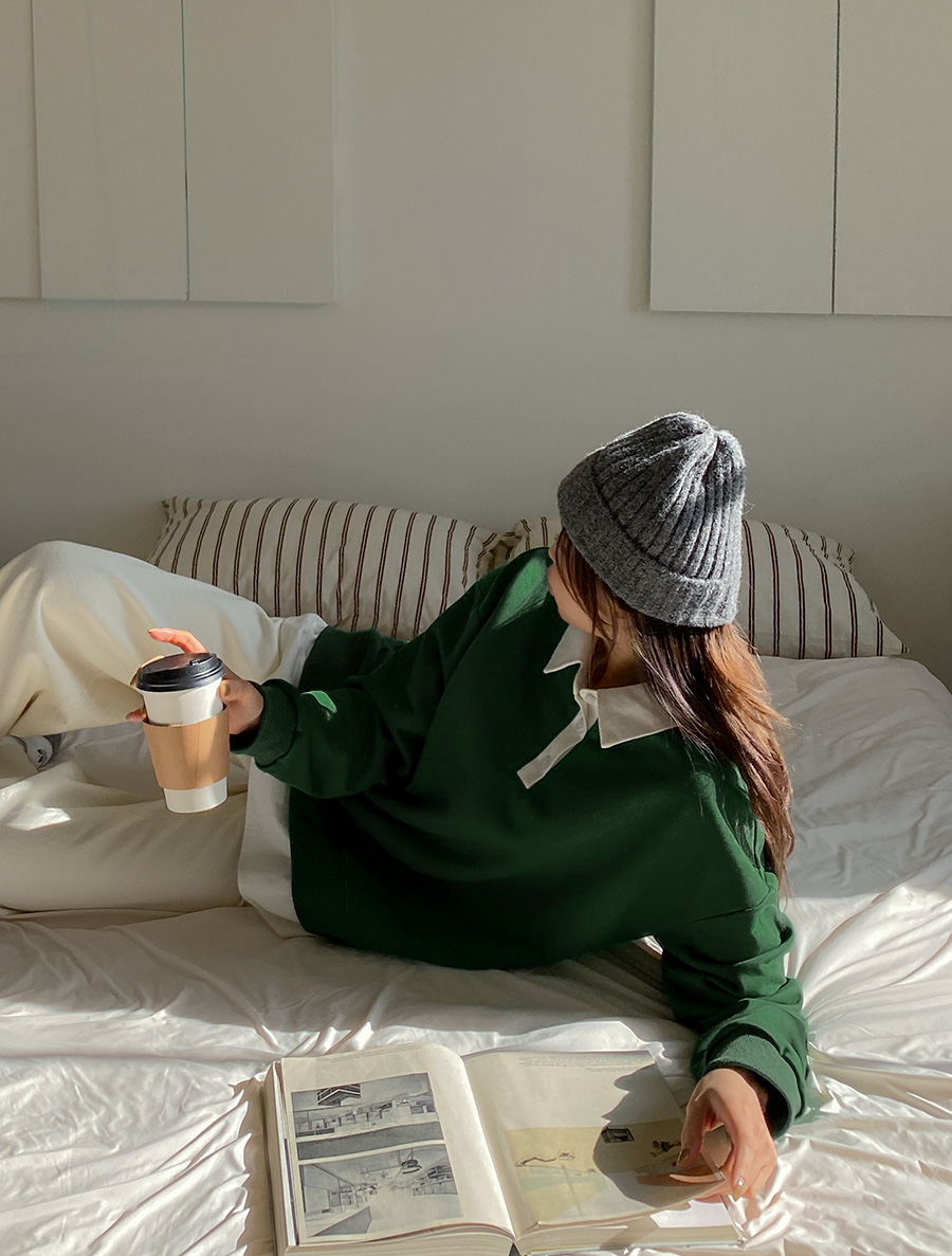 [EVELLET]ラティス配色カラーカットソー