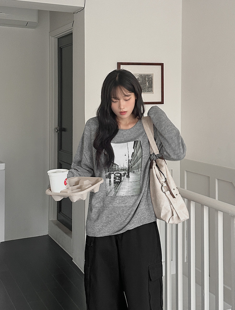 [EVELLET]アイロプリントニット紙ティーシャツ