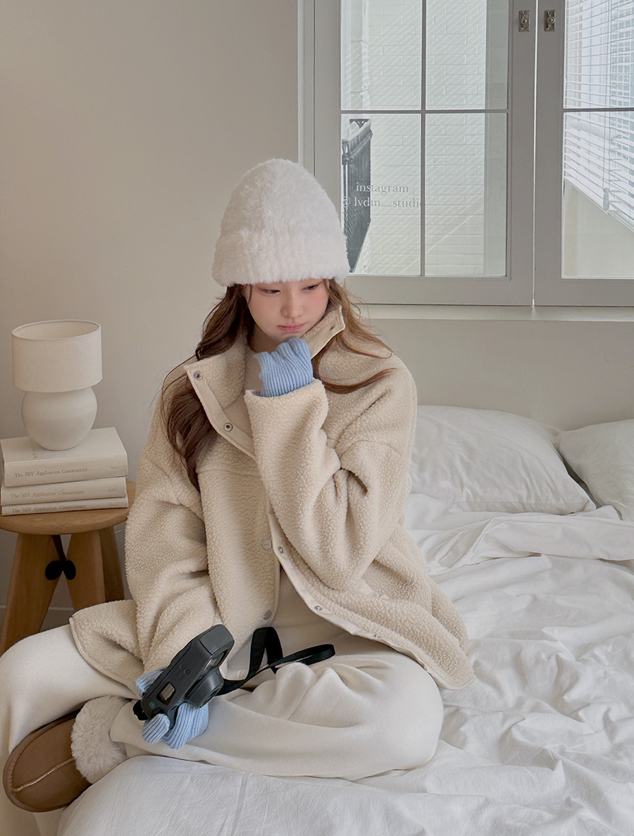 [EVELLET]ゲルバニー配色フリースジャンパ