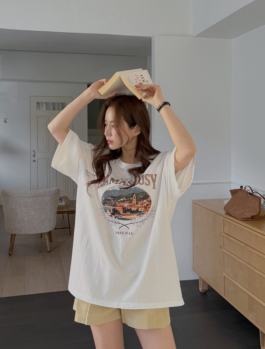 [EVELLET]ミューヘルプリンティングティーシャツ