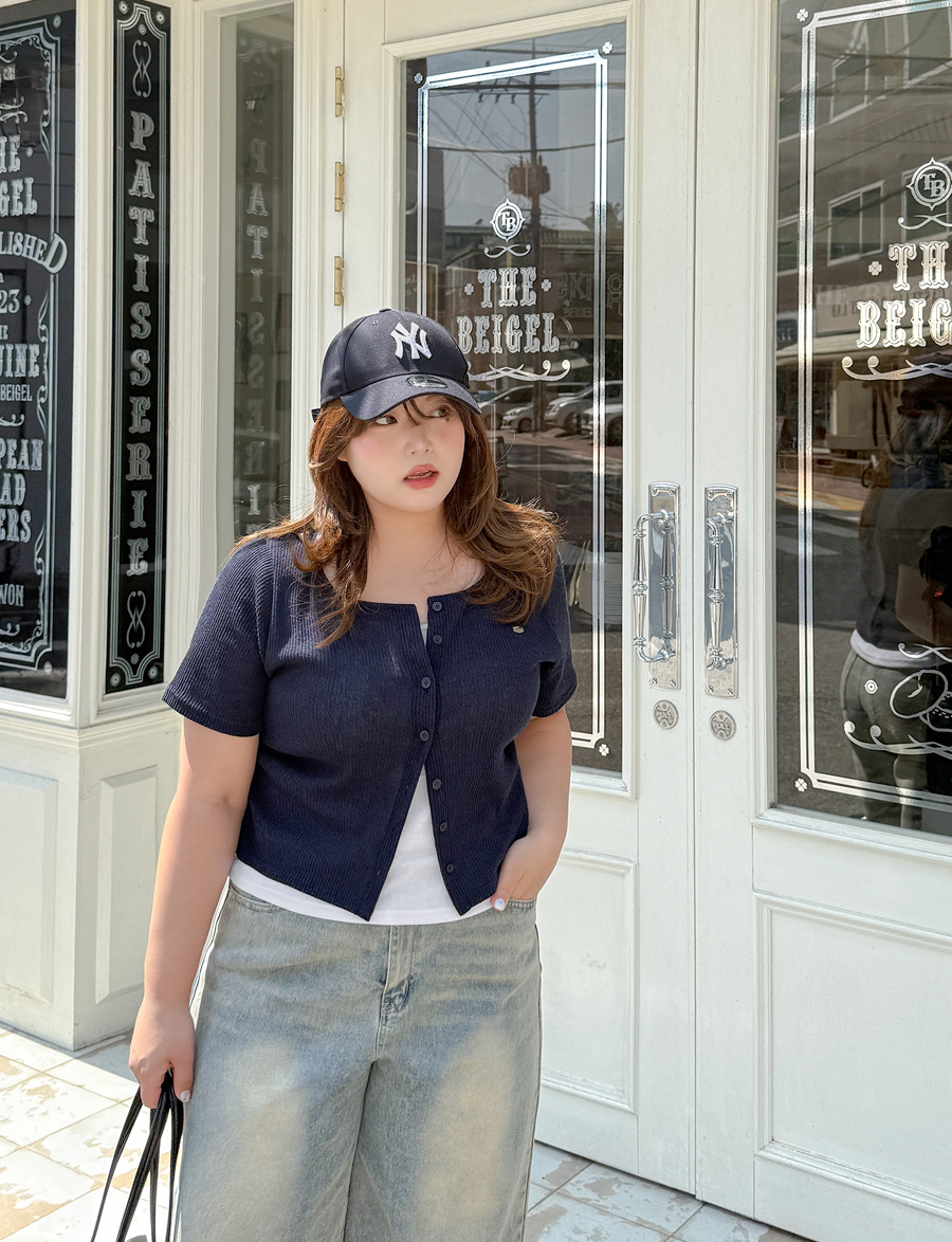 [EVELLET]ロアブラベル配色レイヤードカーディガンティーシャツ