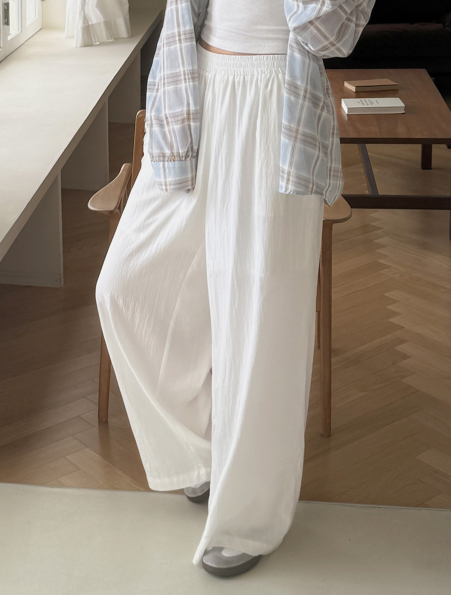 [EVELLET]セイディンクールワイドウエストバンドスラックス