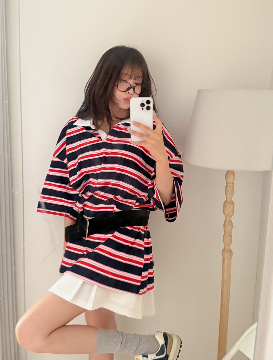 メーヘンビュースタイルカラーロングティーシャツ