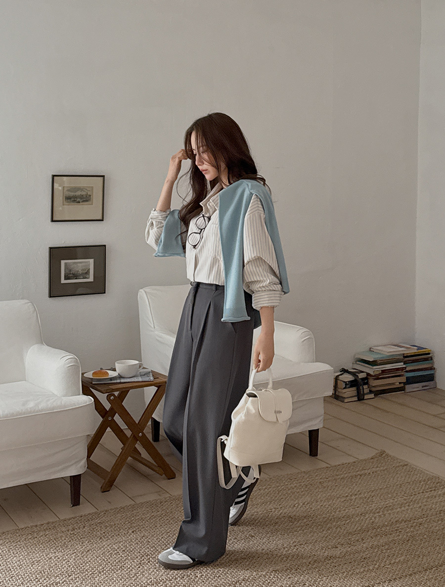 [日常パンツ]プミエンピンタックワイドスレックス