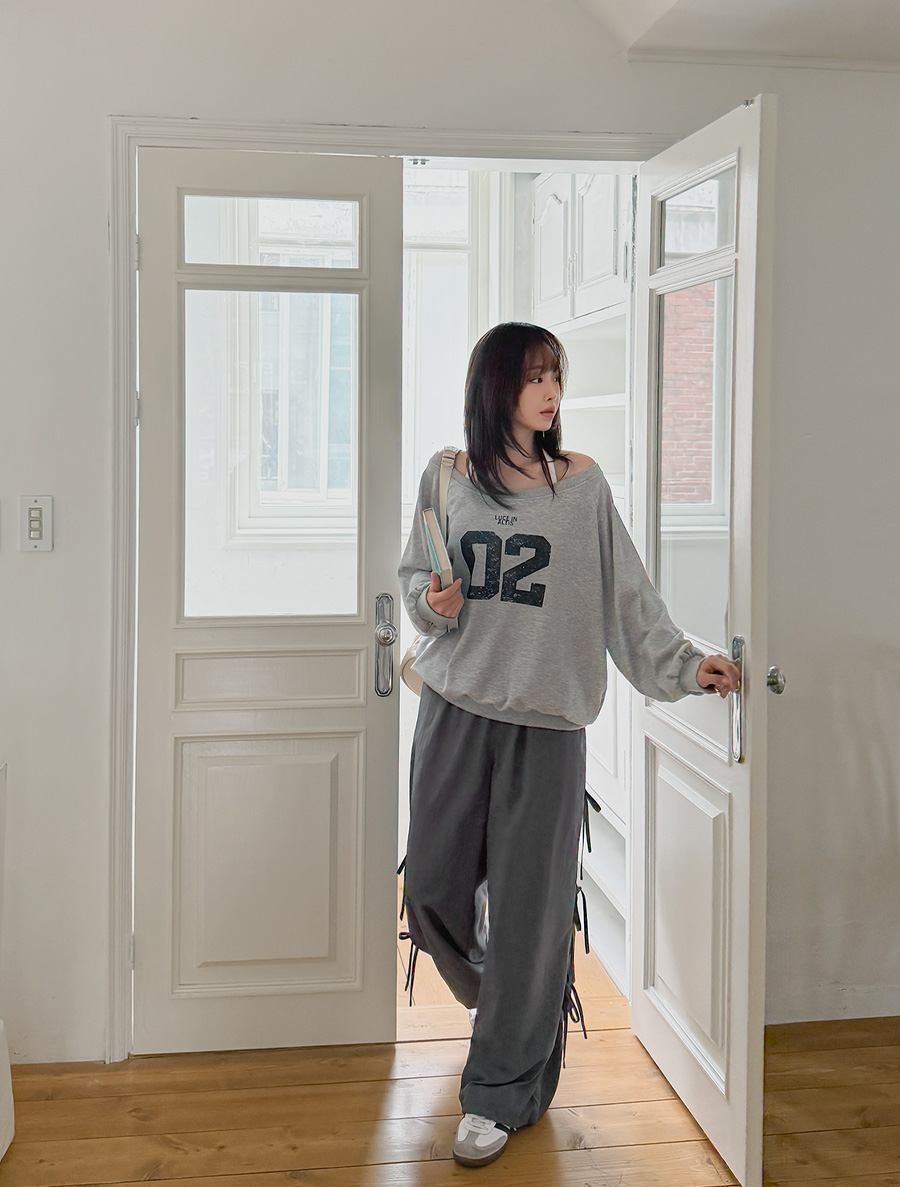 [EVELLET]エスペサイドリボンウエストバンドパンツ