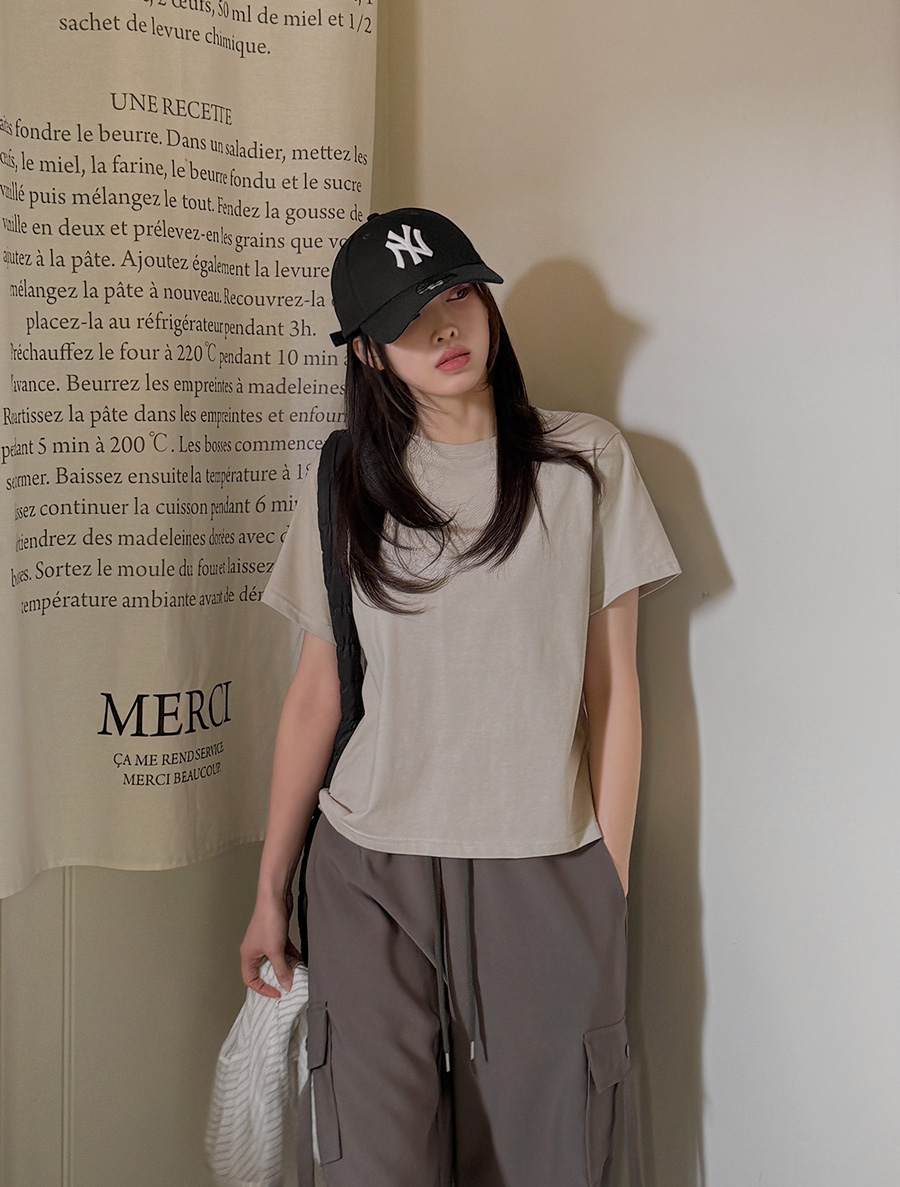 [EVELLET]オブアコットンベーシックティーシャツ