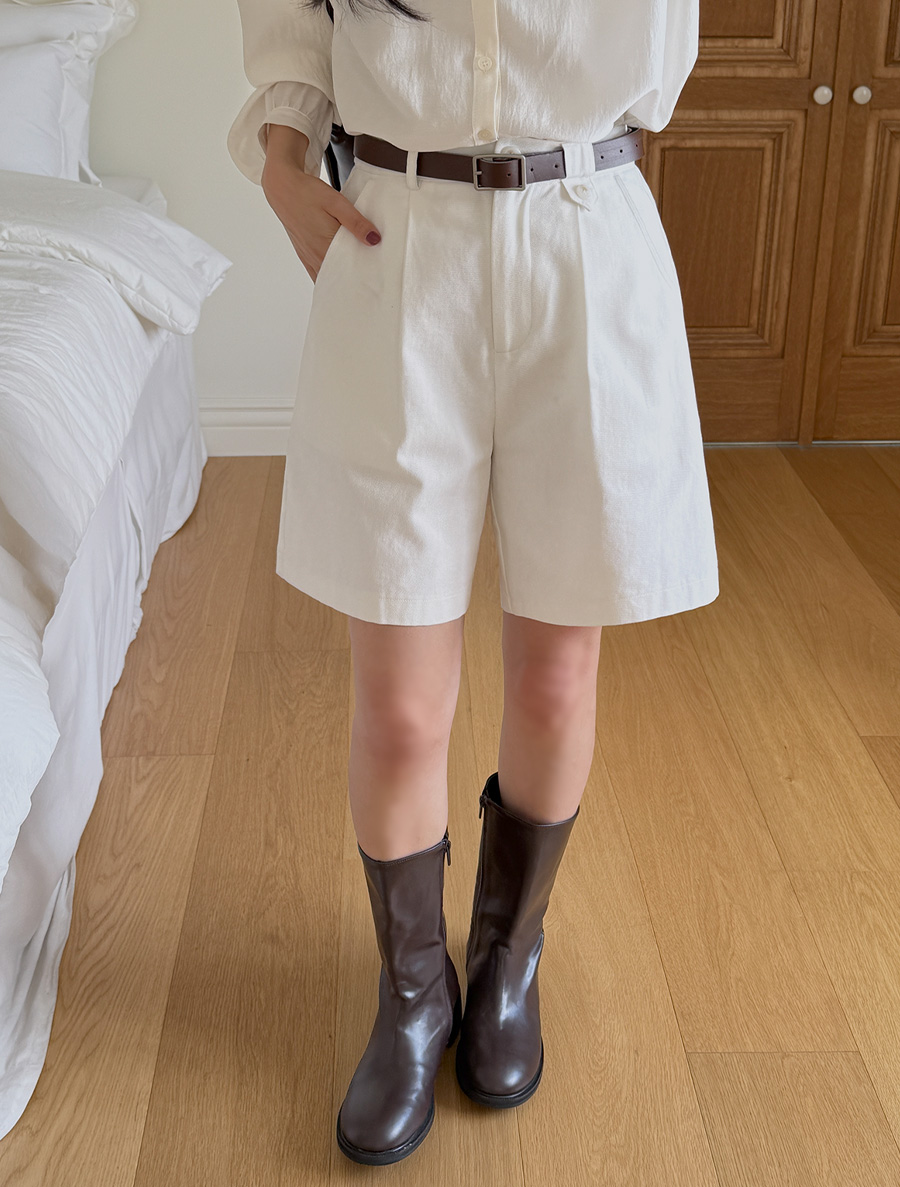 [EVELLET]モイキレンディボンベルトSETコットン4.5分丈パンツ