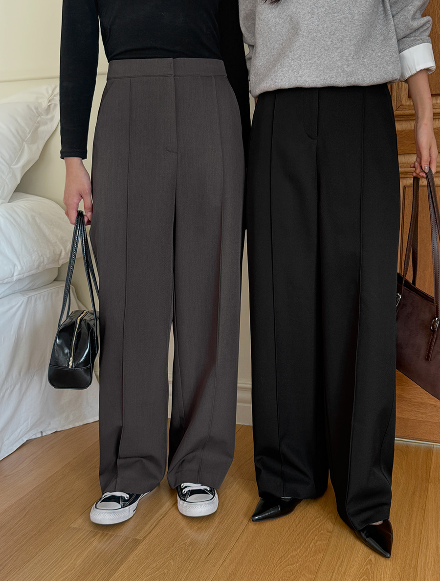 [EVELLET]ベンレティバックバンディングピンタックセミワイドスレックス