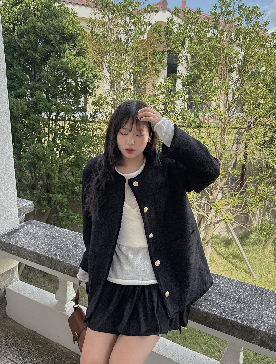 トディエンウールボタンカラー無しジャケット