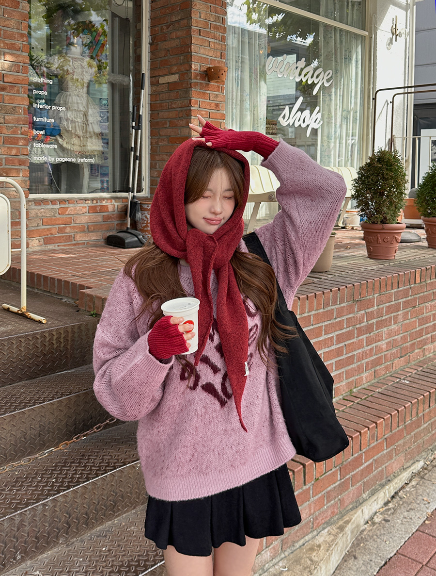 ビュールノ カシミア ニット ヘアカチーフ