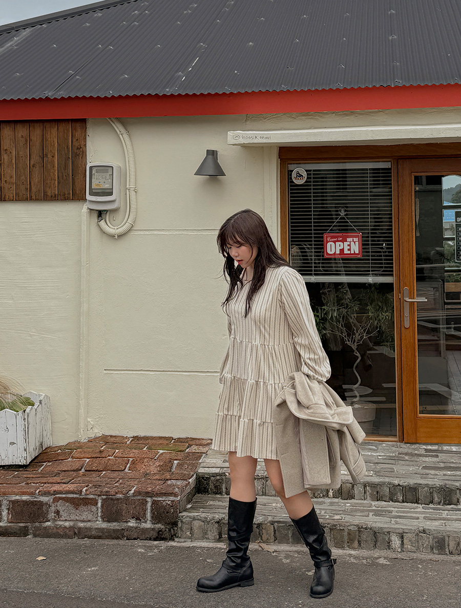 ツオンニュースタイルコーデュロイカンカンミニワンピース