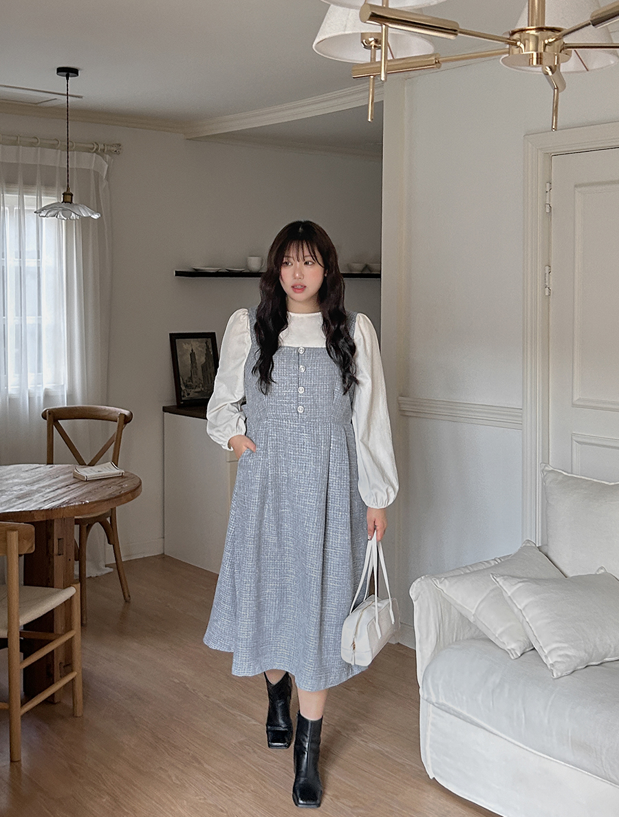 [EVELLET]ルニーナビスティエツイードワンピース