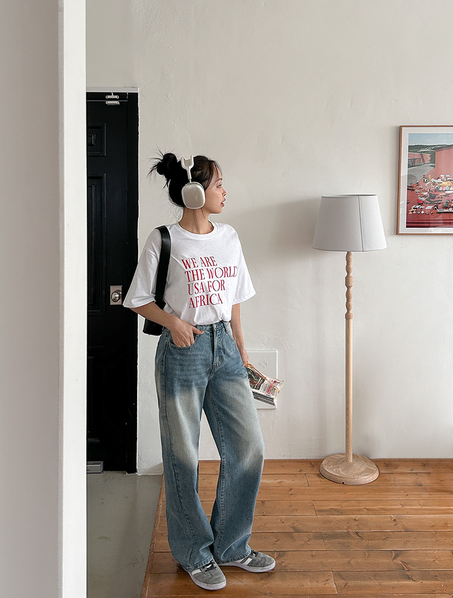 ベルティ長さ別セミワイドデニムパンツ