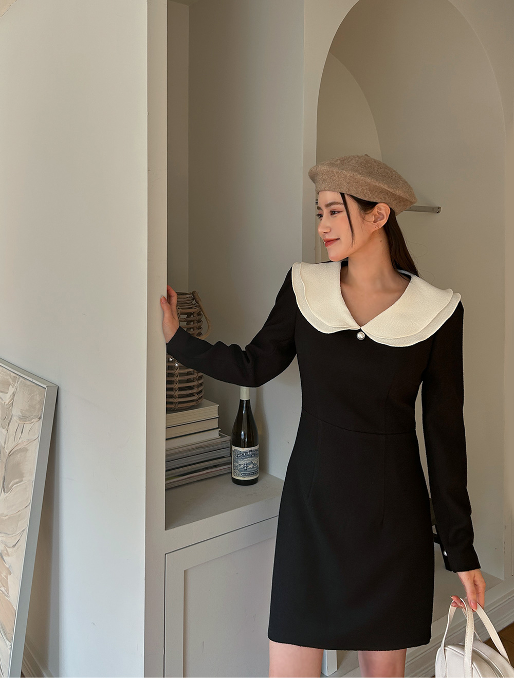 [EVELLET]カルノプロラッフルカラーツイードワンピース