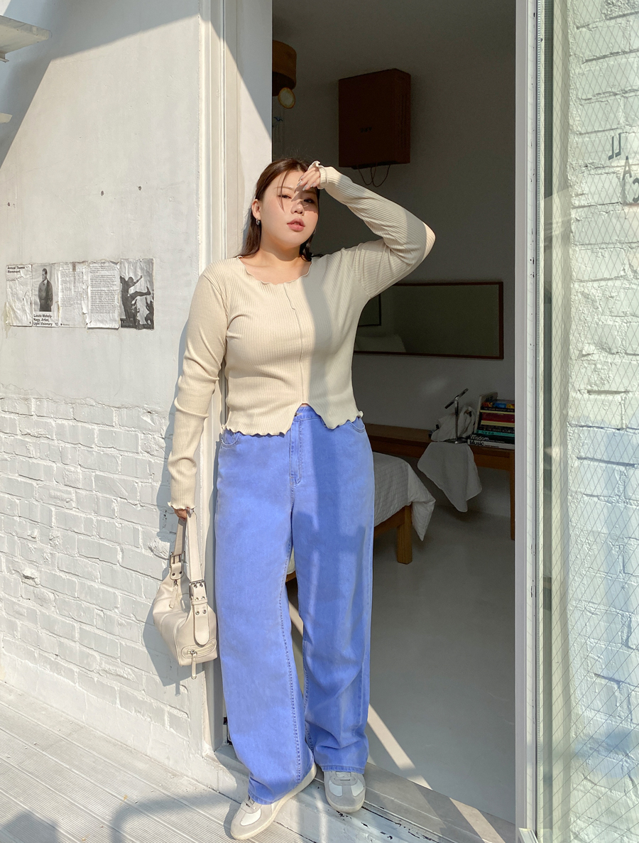 [EVELLET]セリレンビジョウォッシングワイドパンツ