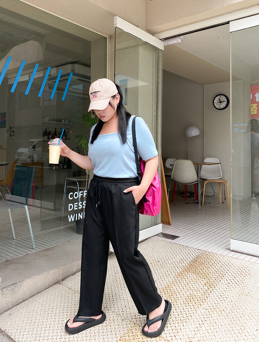 [日常パンツ]ハテミン長さ別ウエストバンドスラックス