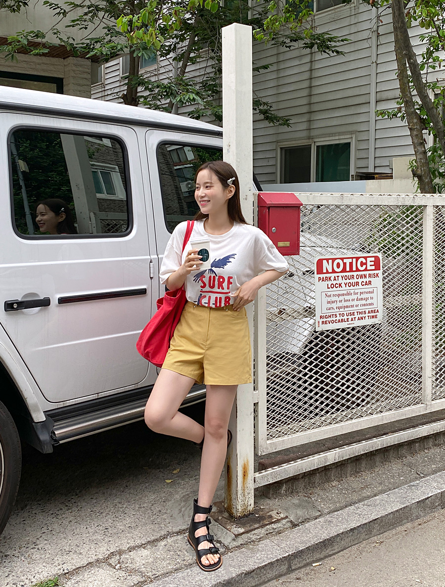 [EVELLET]メリネコットン４分丈 裏ウエストバンドパンツ