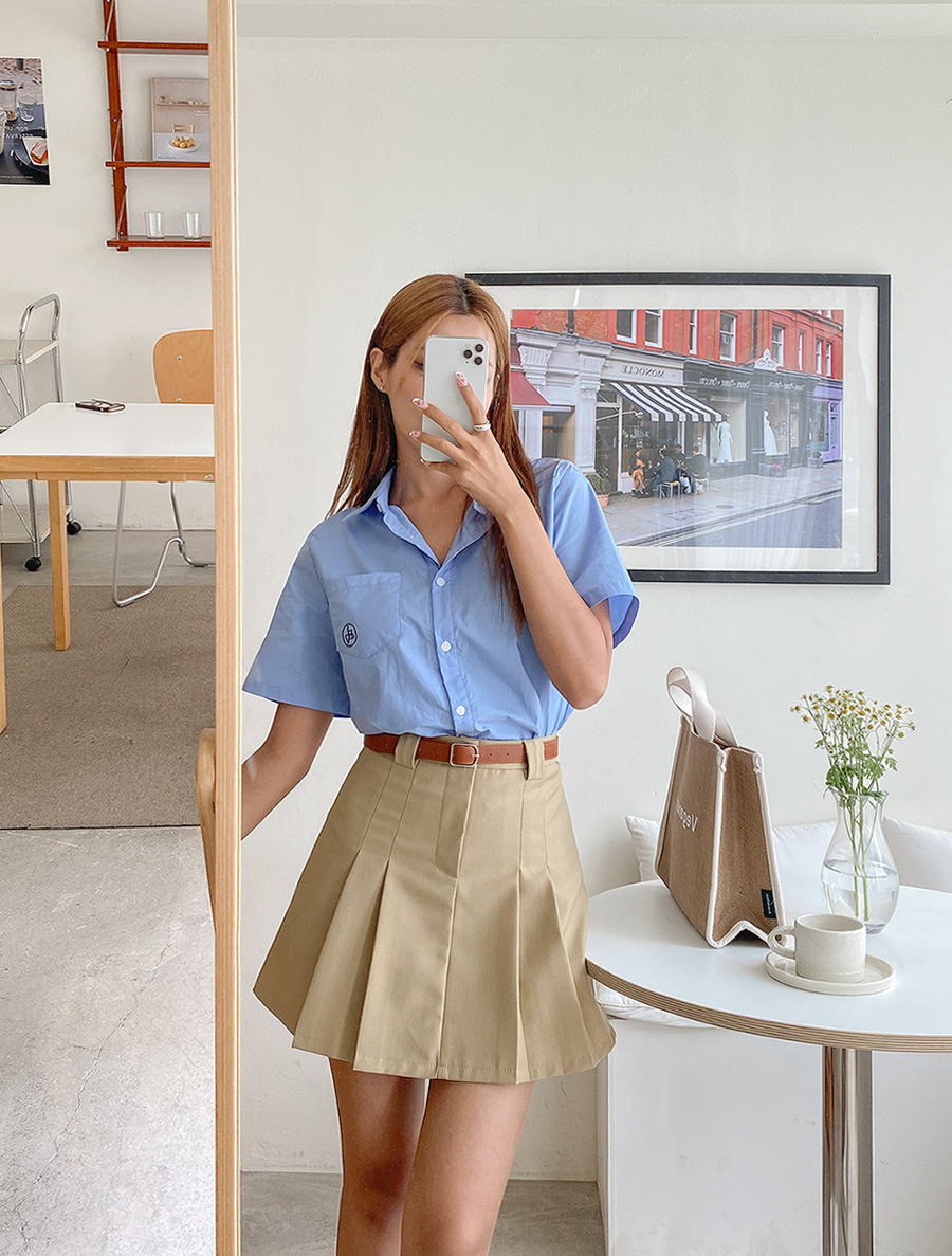 [EVELLET]ヘリペン刺繍長さ別シャツ