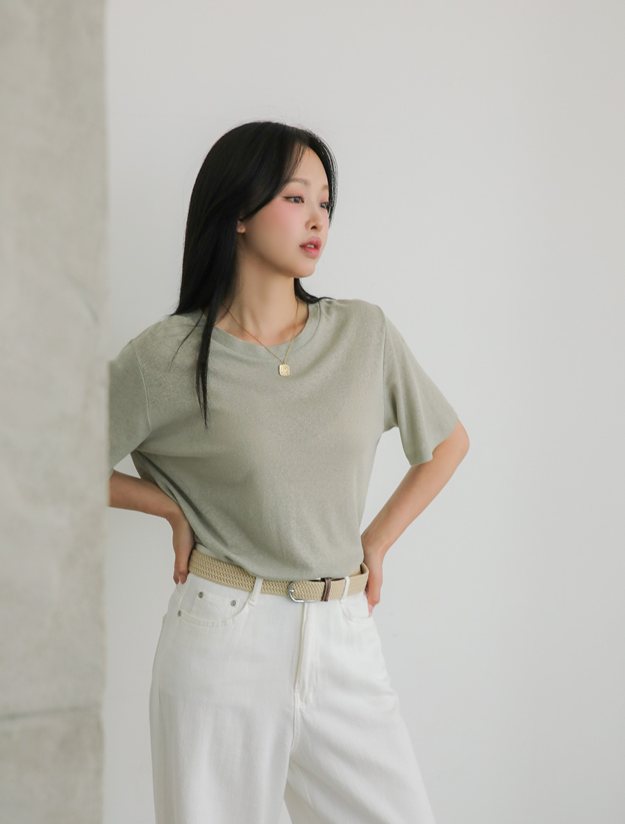 [EVELLET]メユゼンリネンベーシックティーシャツ