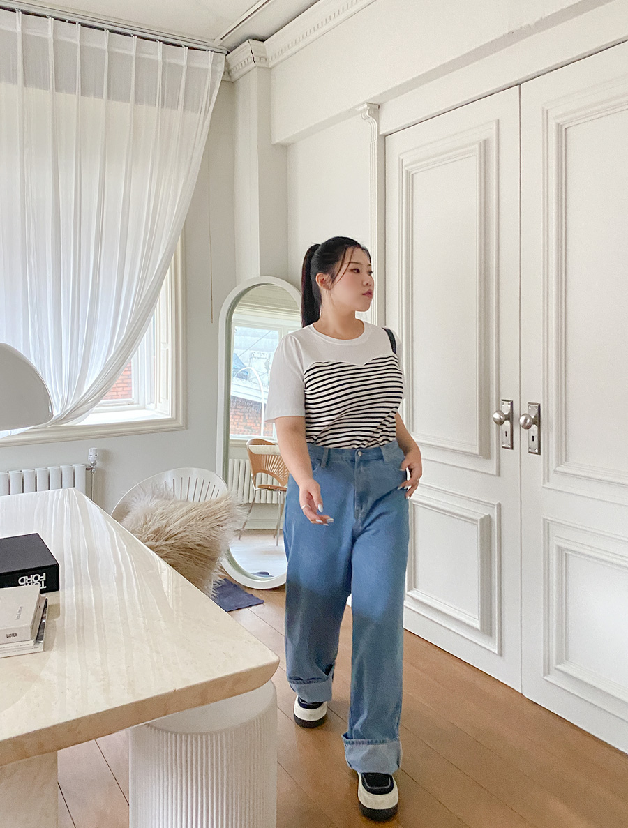 [EVELLET]クミエンST配色ティーシャツ