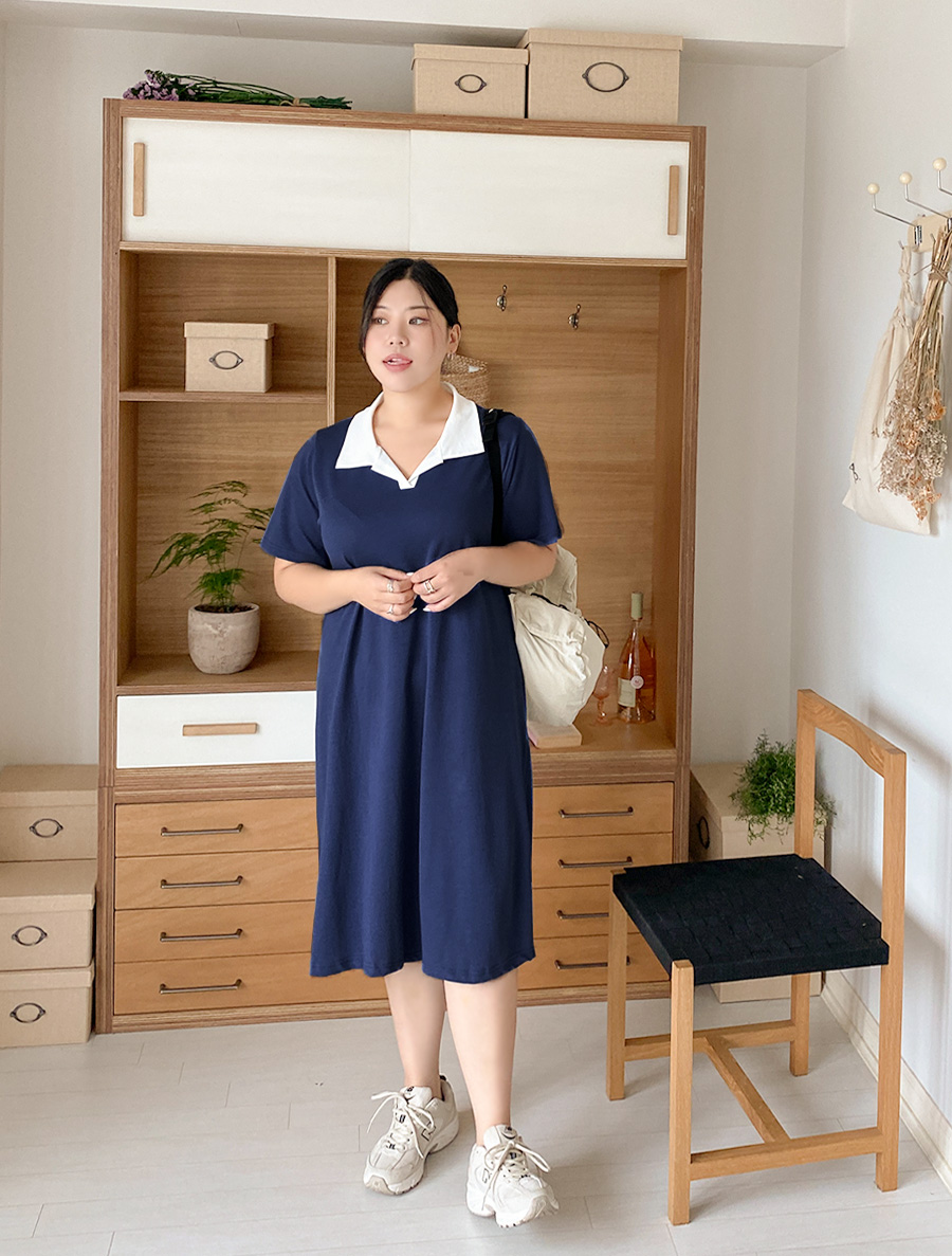 [EVELLET]ダンキデン配色 カラーロングワンピース