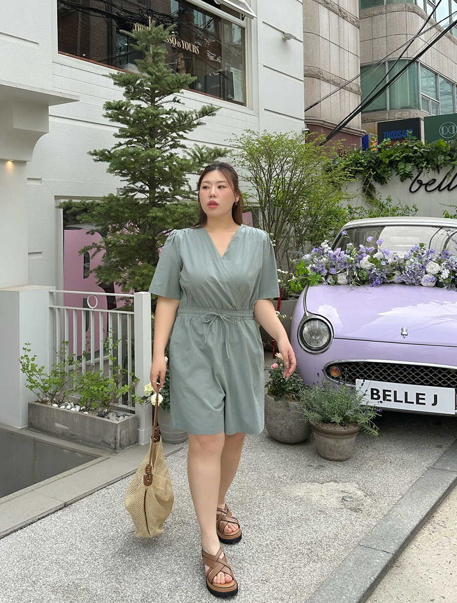 [EVELLET]ミリアンコットンバイオウエストバンドジャンプスーツ