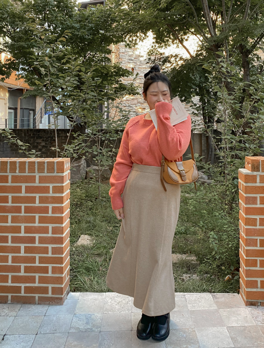 [EVELLET]ミロエン毛織マーメイドロングスカート