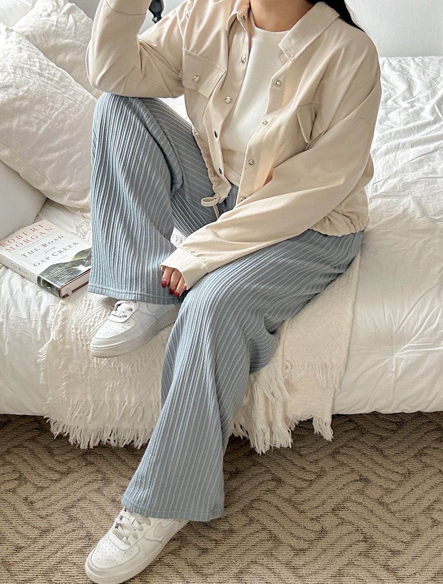 [EVELLET]リメルジュゴルジワイドウエストバンドパンツ