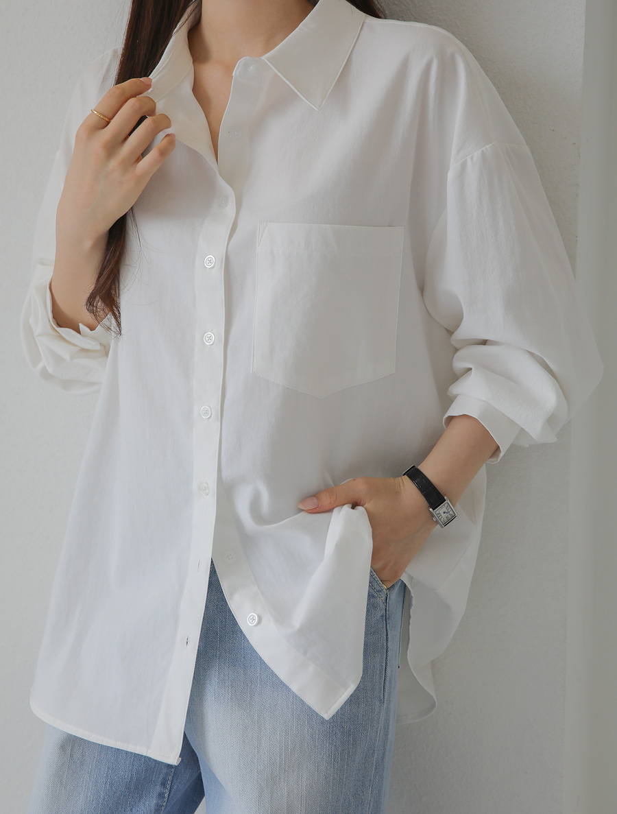 [EVELLET]ルネアプレミアムコットンポケットシャツ