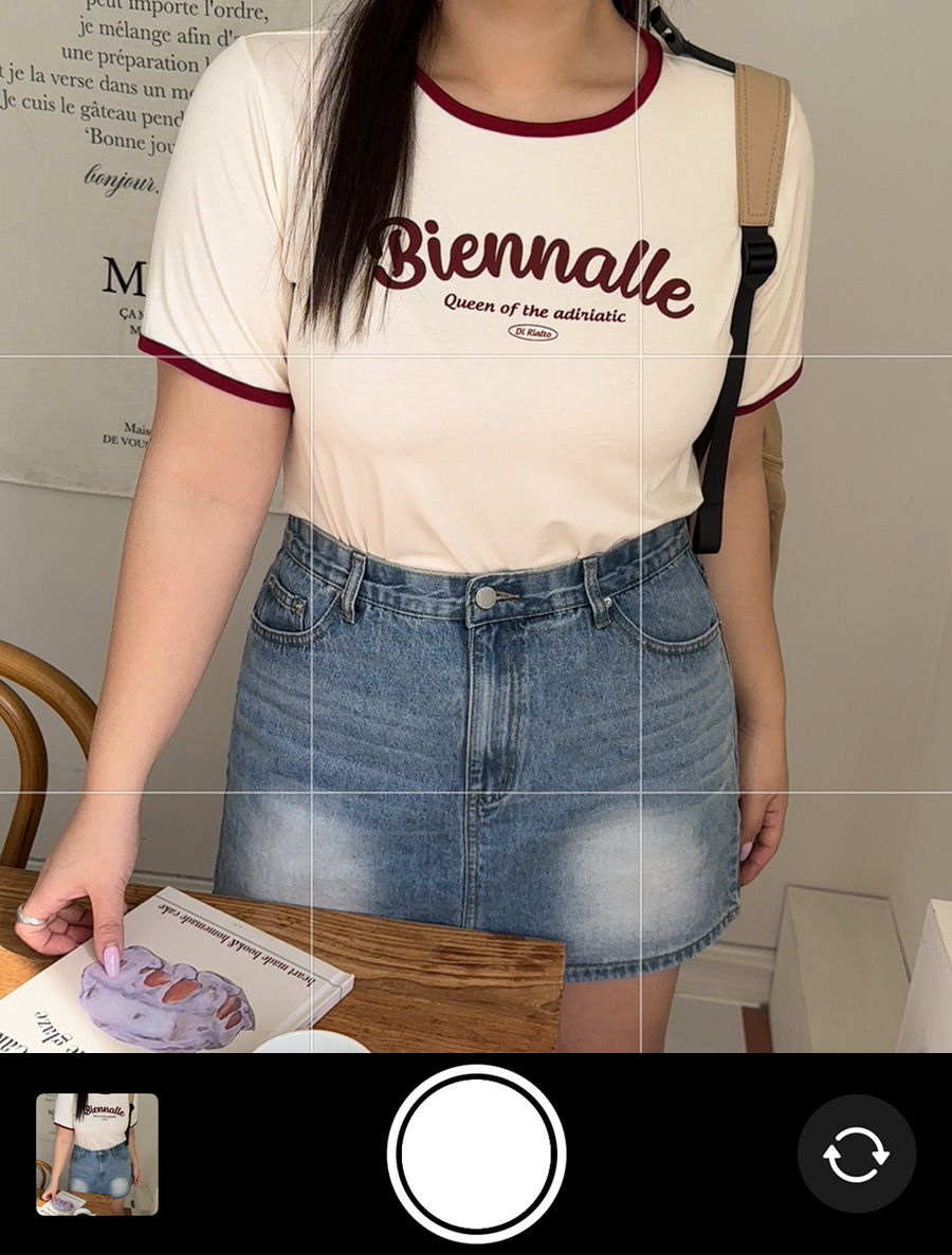 [EVELLET]ペプアレタリング配色ティーシャツ