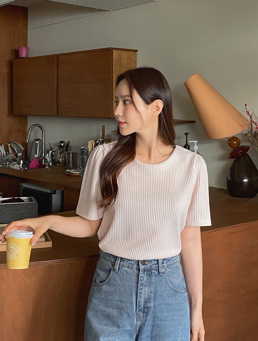 [EVELLET]メラルダワッフルチブラウス