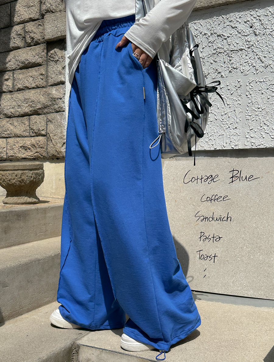 [EVELLET]セニデンラベル切開ストリングウエストバンドパンツ