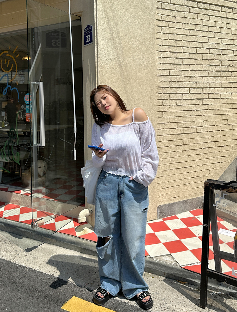 [EVELLET]フォーミアンリネンシーツルークロップドティーシャツ