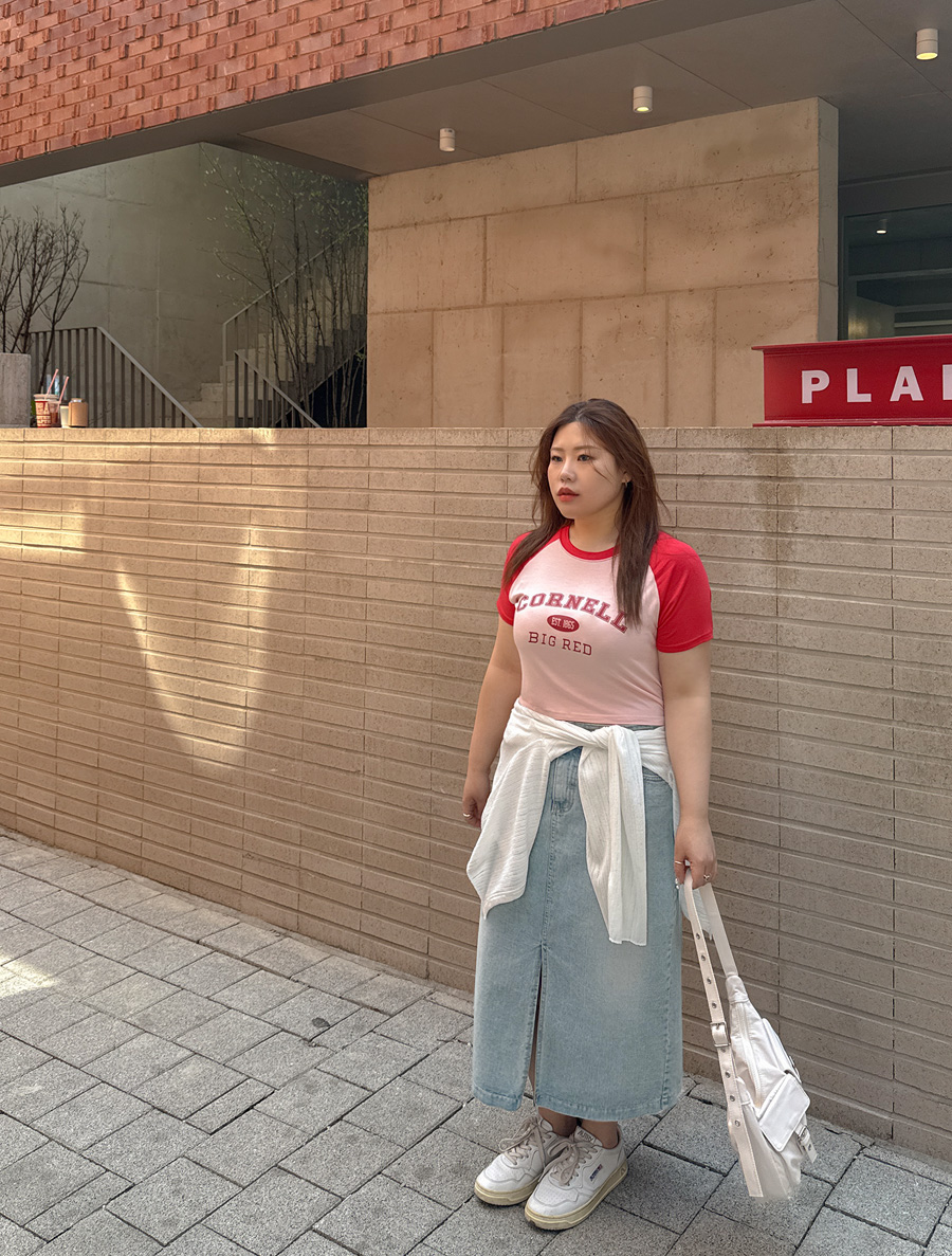 [EVELLET]ロイビュー配色ラグランティーシャツ