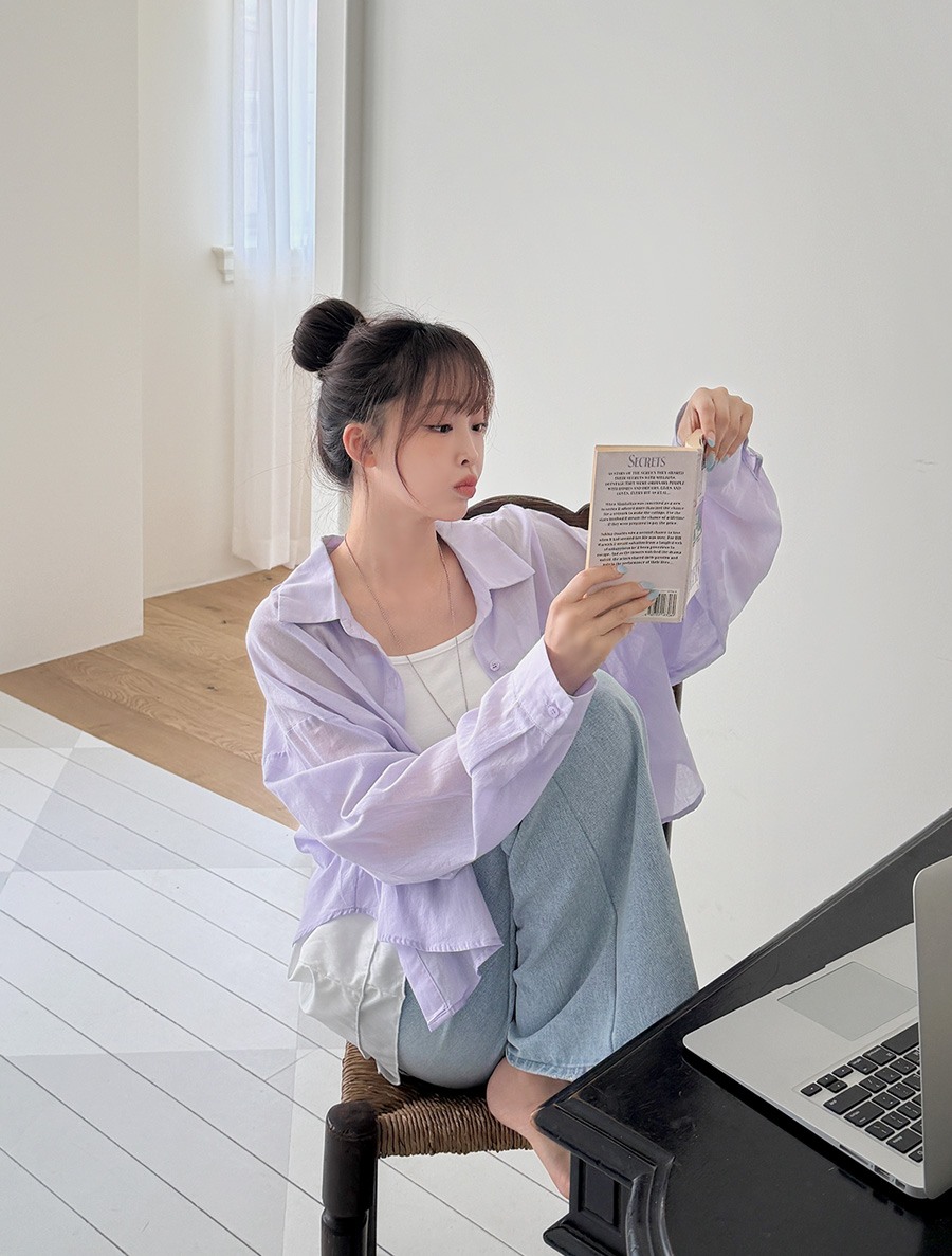 [EVELLET]スピエルルーズフィットポケットセミクロップシャツ